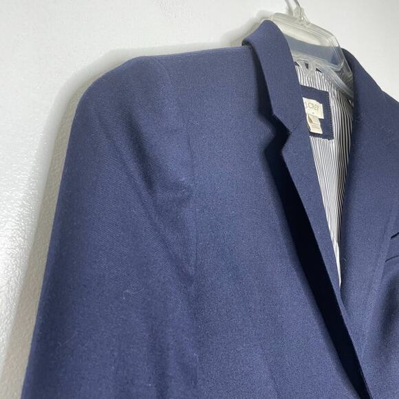 J Crew Navy Blazer Gold Button Wool Blend Classic Career Size 4 - Picture 2 of 7